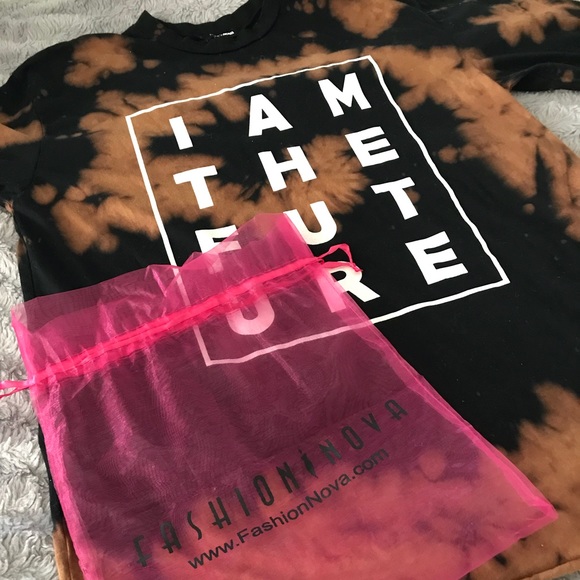 Fashion Nova Tops - Fashion Nova I Am The Future Tee - Black/Combo XS